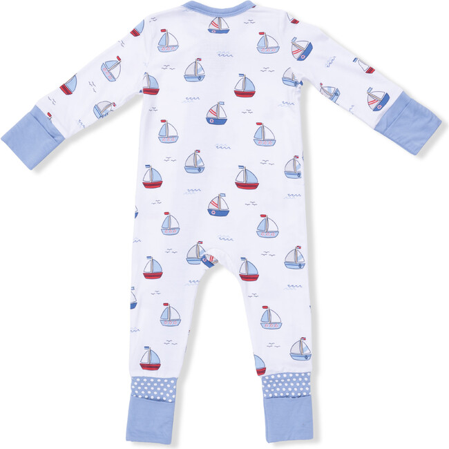 Bubbly Sailboats Blue, Convertible Romper