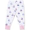 Bubbly Sailboats Pink, Short Sleeve Loungewear Set - Mixed Apparel Set - 4