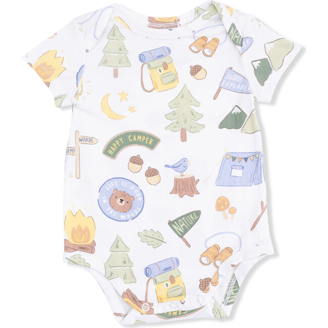 Camping Blue, Short Sleeve Bodysuit