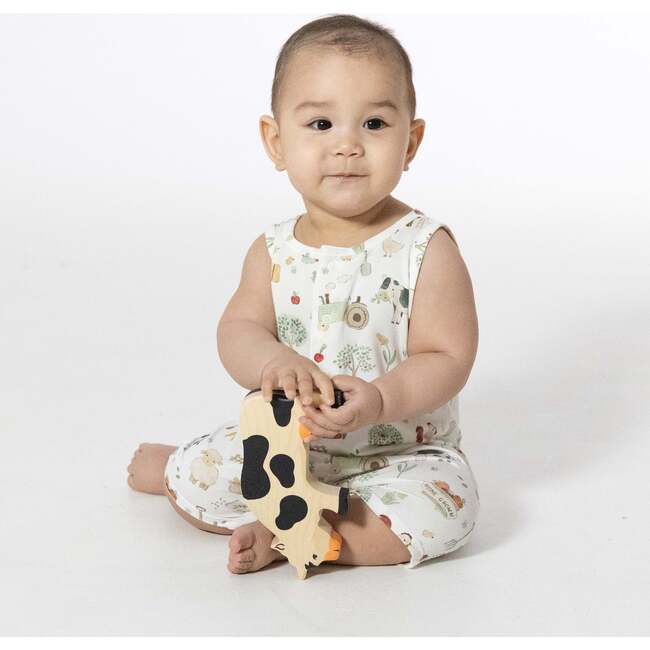 Cute Farm Animals Uni, Sleeveless Shortie Romper