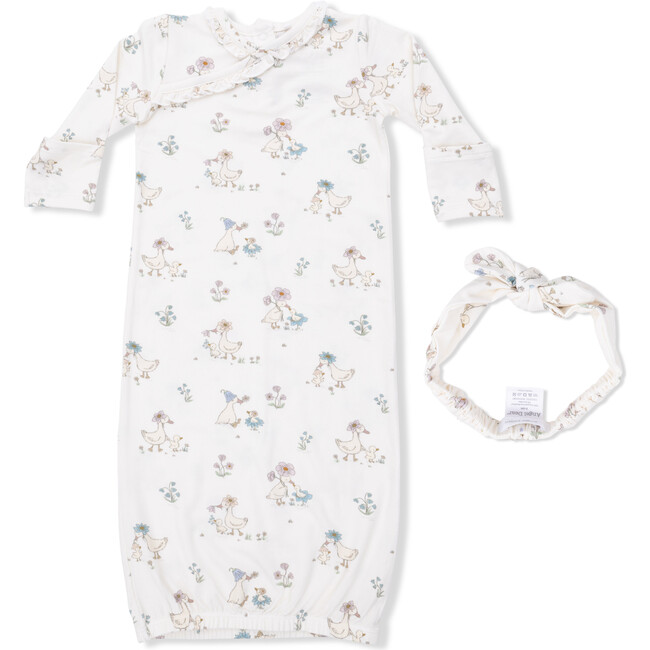 Flower Ducklings, Kimono Gown & Knot Headband