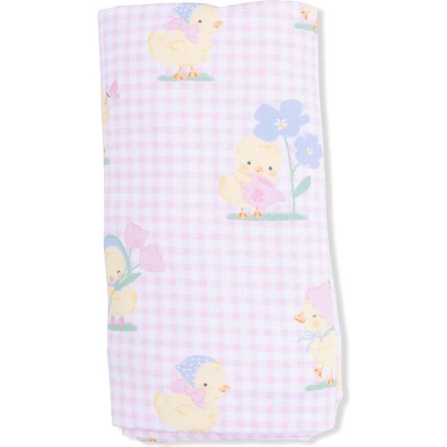 Vintage Spring Ducklings Pink, Swaddle Blanket