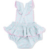 Tiny Cherry Stripe, Ric Rac Ruffle Sunsuit - Rompers - 2