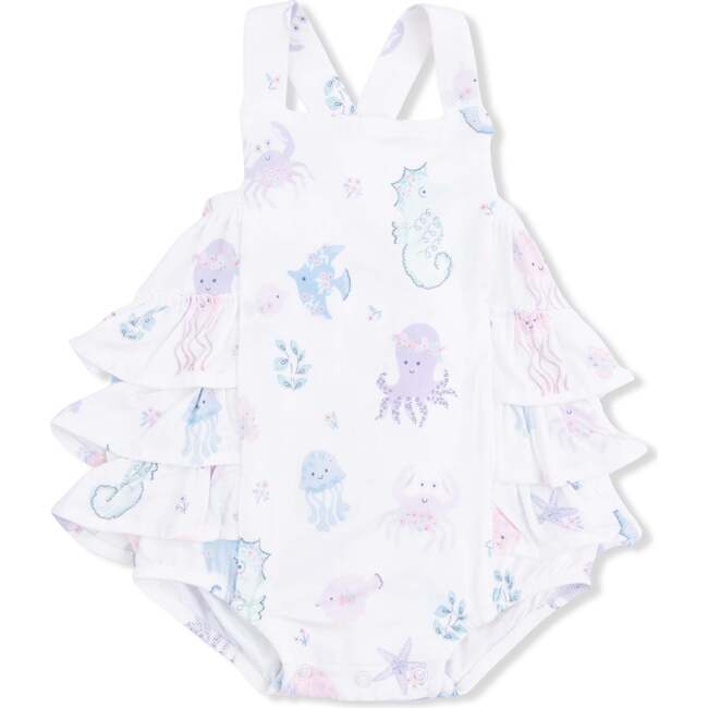 Floral Sea Creatures, Ruffle Sunsuit