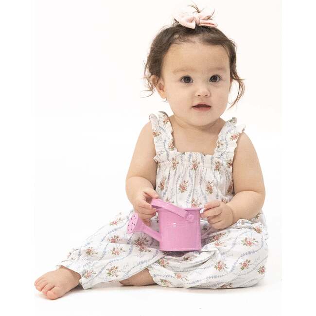 Heirloom Rose Stripe, Ruffly Strap Overall