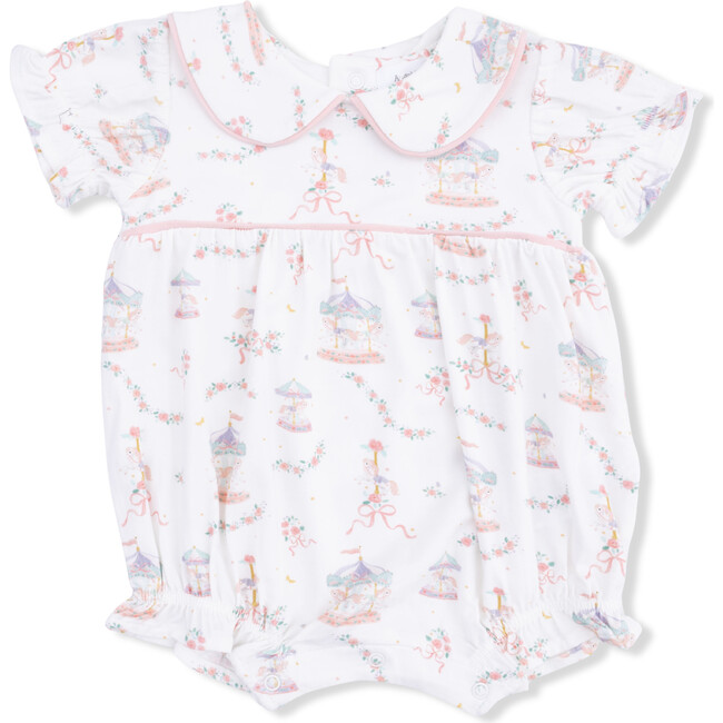 Carousel with Bows, Classic Puff Sleeve Babydoll Bubble