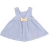 Micro Gingham Blue Blizzard, Infant Dress with Bow and Bloomer - Dresses - 2
