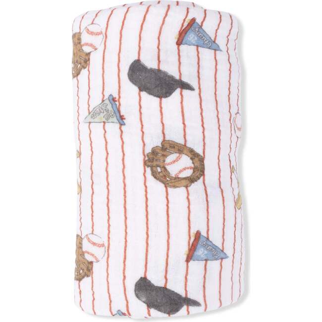 Vintage Baseball Stripe , Swaddle Blanket