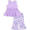 Lacy Lavender Floral, Peplum Tank Top with Baby Bells - Mixed Apparel Set - 1 - thumbnail