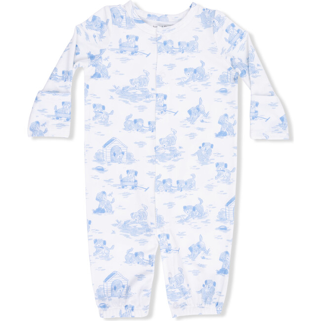 Puppy Toile Blue, Convertible Gown