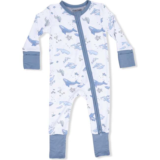Watercolor Blue Whales, Convertible Romper - Rompers - 3