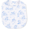 Puppy Toile Blue,  2 Way Zipper Footie, Swaddle  & Bandana Bib Set - Footie Pajamas - 3