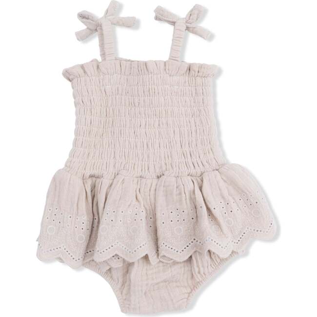 Solid Muslin French Oak, Smocked Bubble with Skirt