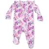 Rose Abundance, 2 Way Ruffle Sleeve Zipper Footie - Footie Pajamas - 1 - thumbnail