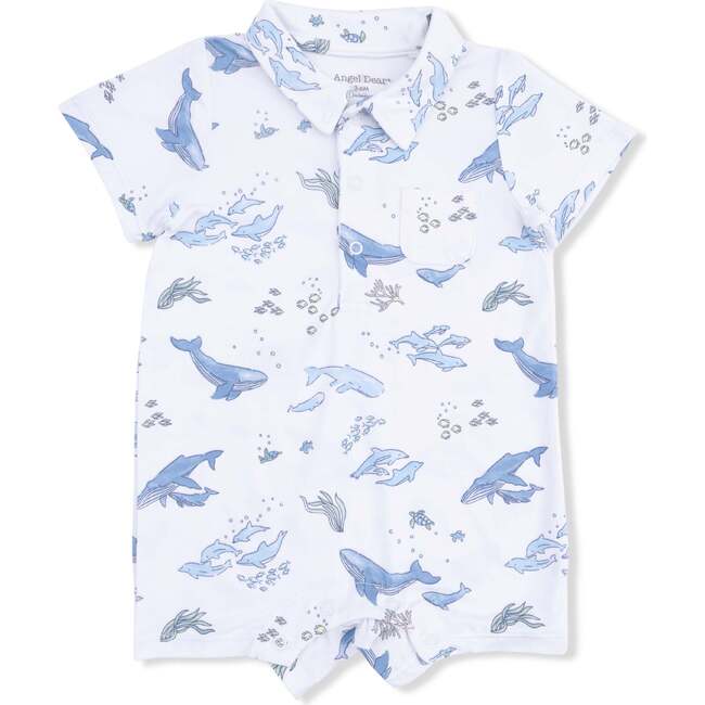 Watercolor Blue Whales, Polo Shortie