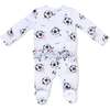 Soccer Balls Playing Soccer Pink, 2 Way Ruffle Back Zipper Footie - Footie Pajamas - 2