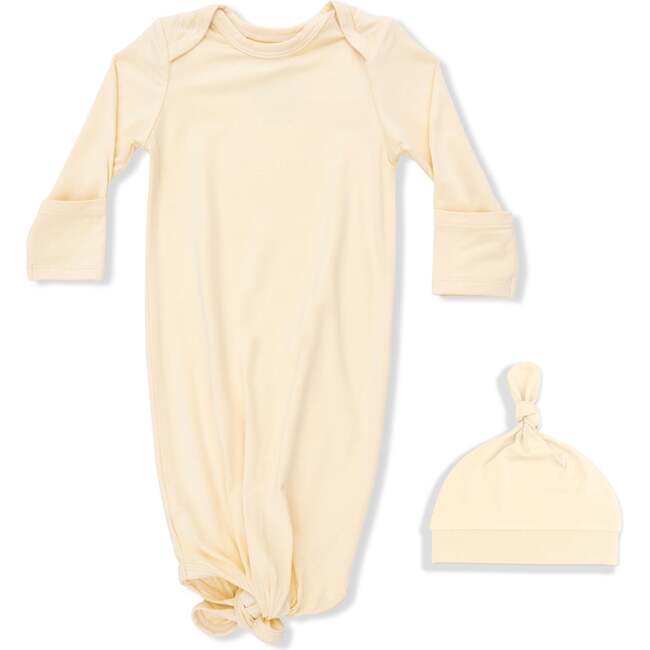 Solid Italian Straw, Knotted Gown  and Hat