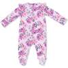 Rose Abundance, 2 Way Ruffle Sleeve Zipper Footie - Footie Pajamas - 2