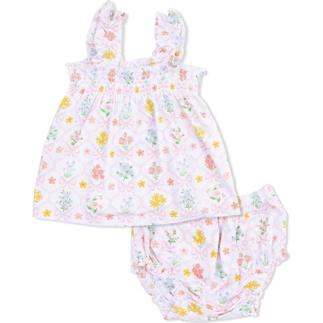 Spring Blooms Bow Trellis, Ruffly Strap Top and Bloomer