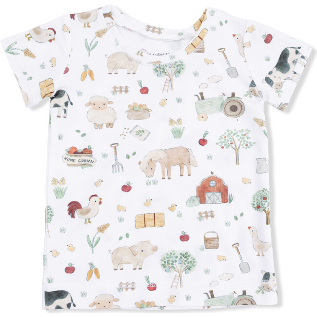 Cute Farm Animals Uni, Short Sleeve Loungewear Set