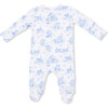 Puppy Toile Blue, 2 Way Zipper Footie - Footie Pajamas - 2