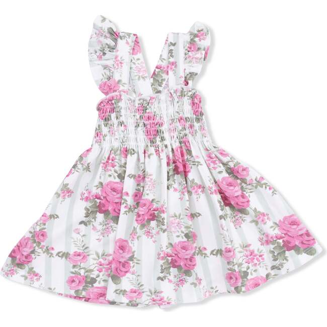Cabbage Rose Stripe, Smocked Top with Bloomer