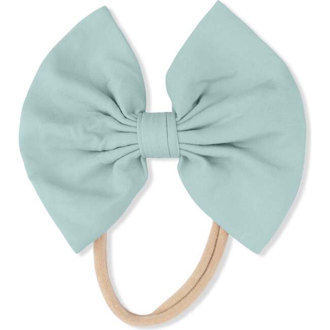 Solid Misty Blue, Bow on Headband