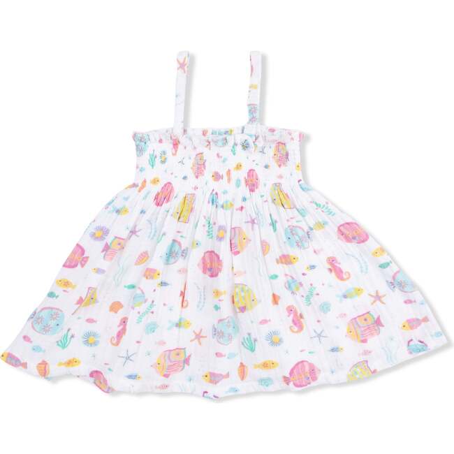 Sunny Coral Reef Fish, Smocked Top with Bike Short - Mixed Apparel Set - 3