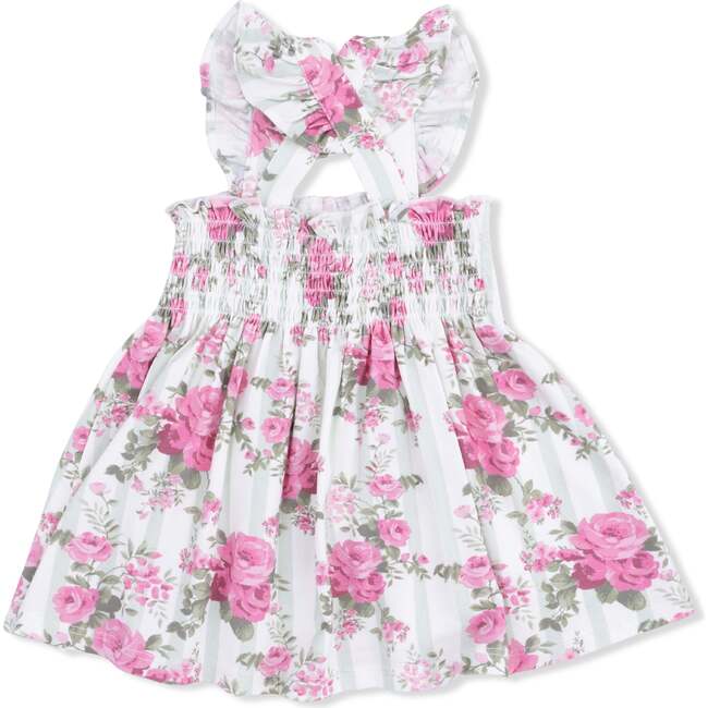 Cabbage Rose Stripe, Smocked Top with Bloomer - Mixed Apparel Set - 3