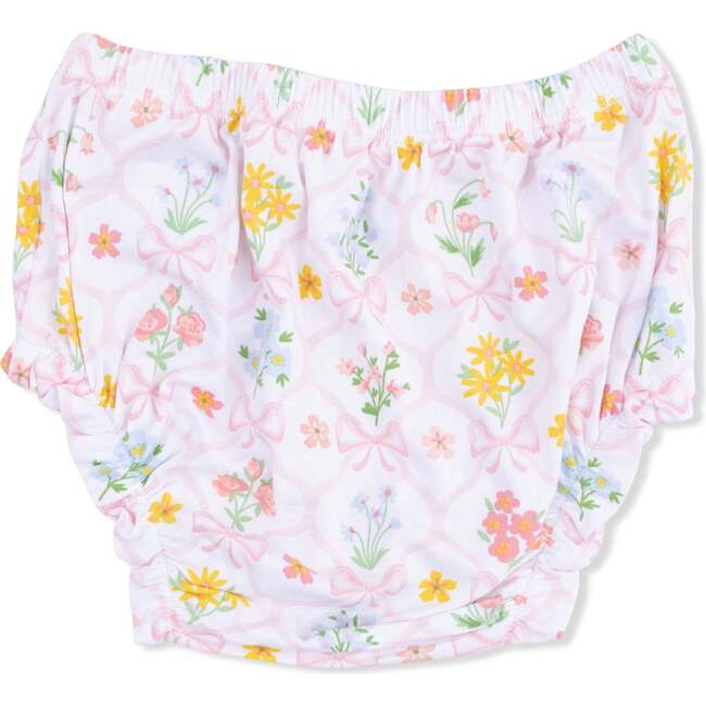 Spring Blooms Bow Trellis, Ruffly Strap Top and Bloomer - Mixed Apparel Set - 4