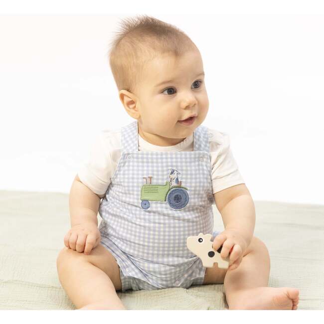 Cute Farm Animals Applique , Overall Shortie with Short Sleeve Bodysuit