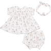 Flower Ducklings, Smocked Dress Set with Headband - Dresses - 1 - thumbnail