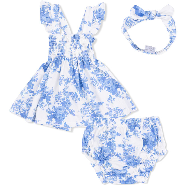 Dream Cottage Floral, Smocked Top with Bloomer & Headband