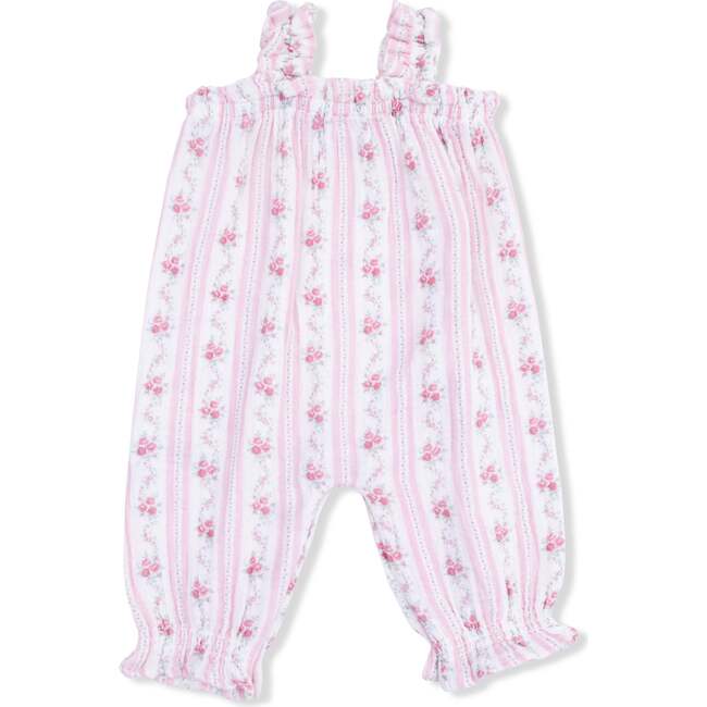 Winding Roses Stripe, Ruffly Strap Overall