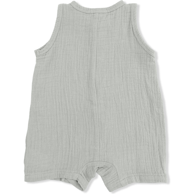 Solid Muslin Desert Green, Sleeveless Shortie Romper