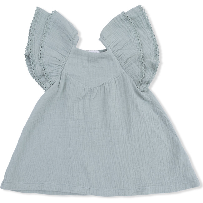Solid Muslin Jadeite, V-Neck Dress and Bloomer