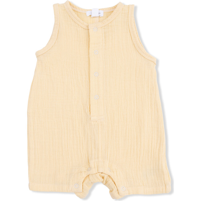 Solid Muslin Italian Straw, Sleeveless Shortie Romper