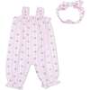 Winding Roses Stripe, Ruffly Strap Overall & Headband - Overalls - 1 - thumbnail