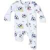 Soccer Balls Playing Soccer  Blue, 2 Way Zipper Footie - Footie Pajamas - 1 - thumbnail