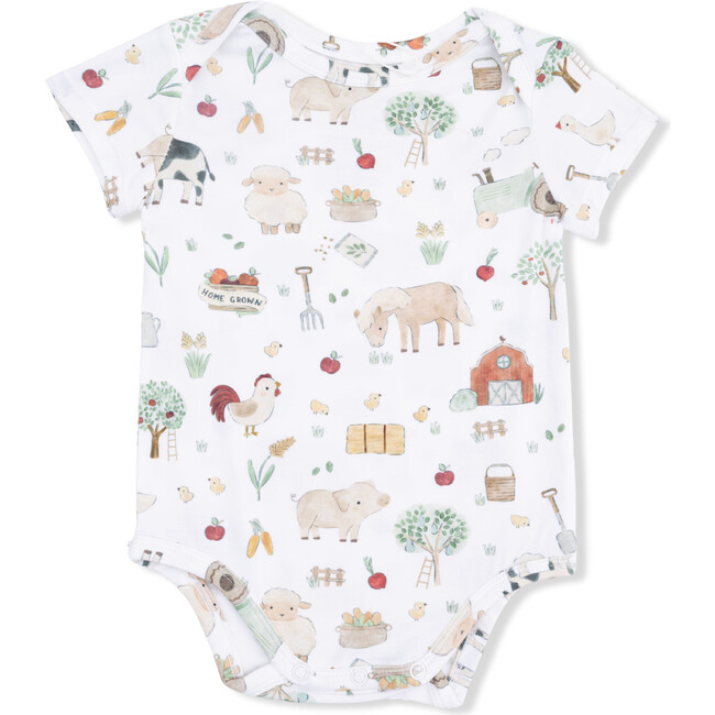 Cute Farm Animals Uni, Short Sleeve Bodysuit