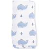 Bubbly Sailor Whales Blue, Swaddle Blanket - Swaddles - 2