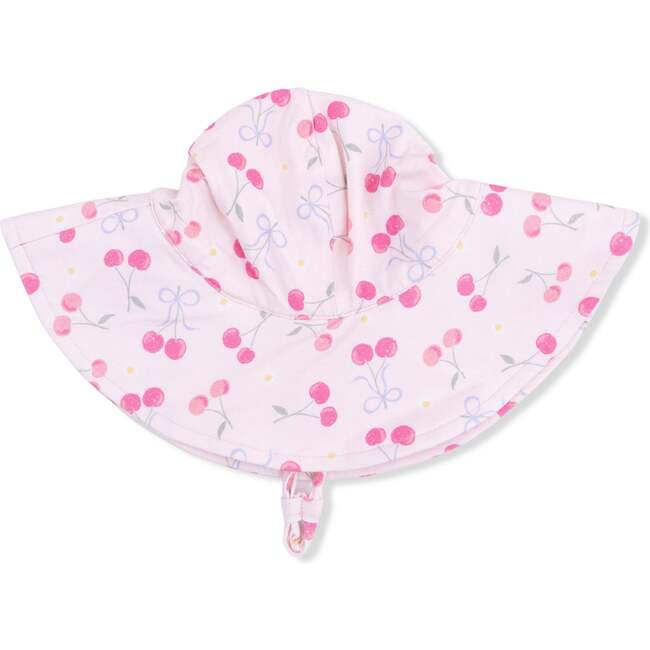 Sweet Bow Cherries, Ruffly Strap Bubble & Sun Hat - Sun Hats - 3