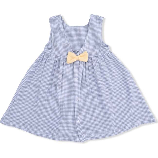 Micro Gingham Blue Blizzard, Dress with Bow and Bloomer