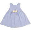 Micro Gingham Blue Blizzard, Dress with Bow and Bloomer - Dresses - 2