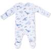 Watercolor Blue Whales, 2 Way Zipper Footie - Footie Pajamas - 2