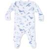 Watercolor Blue Whales, 2 Way Zipper Footie - Footie Pajamas - 3