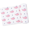 Bubbly Whale with Bow  Pink, Swaddle Blanket - Swaddles - 1 - thumbnail