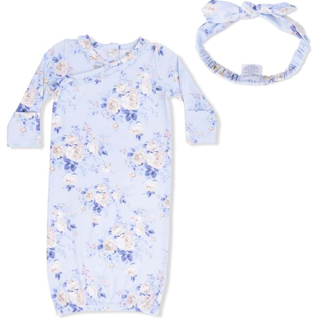 Ashley Rose Floral, Kimono Gown & Knot Headband