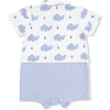 Bubbly Sailor Whales Blue, Short Playsuit - Rompers - 2