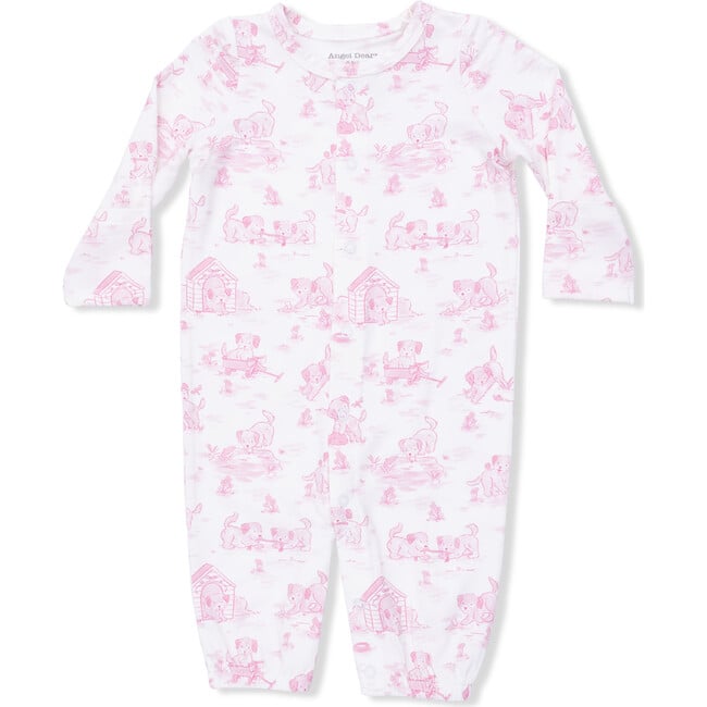 Puppy Toile Pink, Convertible Gown